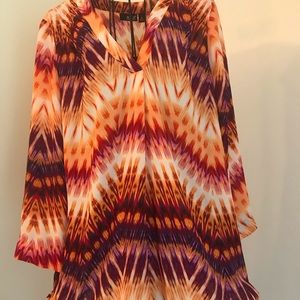 Multi Sunset Colors Half-Sleeve Patterned Shirt